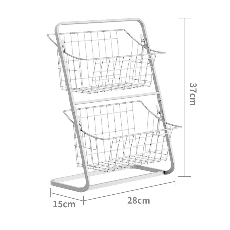 Подвижен органайзер за плодове и зеленчуци за кухня, титано-стоманена конструкция, с отделения, за плот и до мивката