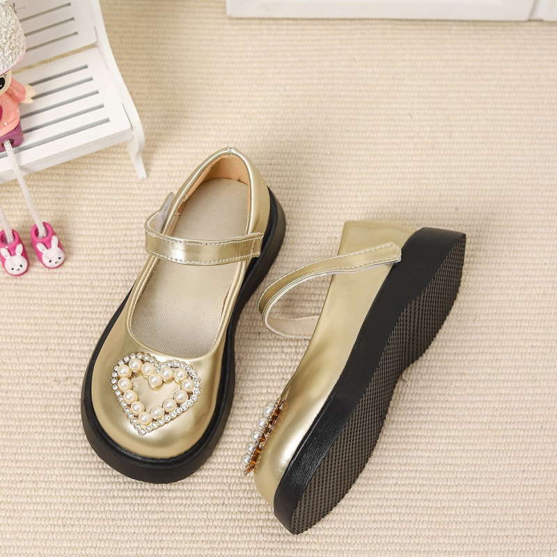 Mergaitėms princesės sandalai, PU viršus, PU įdėklas, gumos padas, Velcro užsegimas, korejiečių versijos stilius, amžiaus grupė 4–12 metų