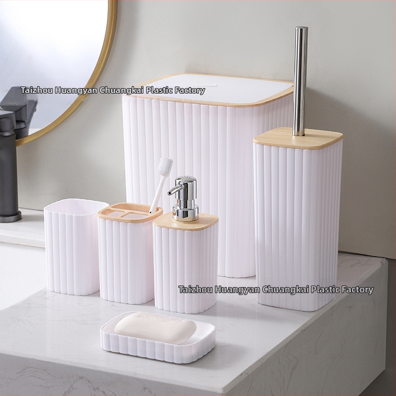 Chuangkai kuus-osaline plastmassist vannitoakomplekt logoga trükk ja kohandamisvõimalusega