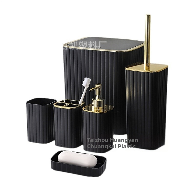 Chuangkai kuus-osaline plastmassist vannitoakomplekt logoga trükk ja kohandamisvõimalusega