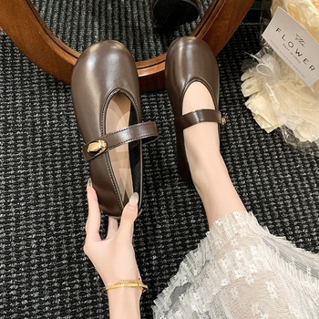 Dámske Mary Jane topánky s plátennou vrchnou časťou, gumová podrážka, zapínanie na Velcro, nízky strih, jar-leto 2025