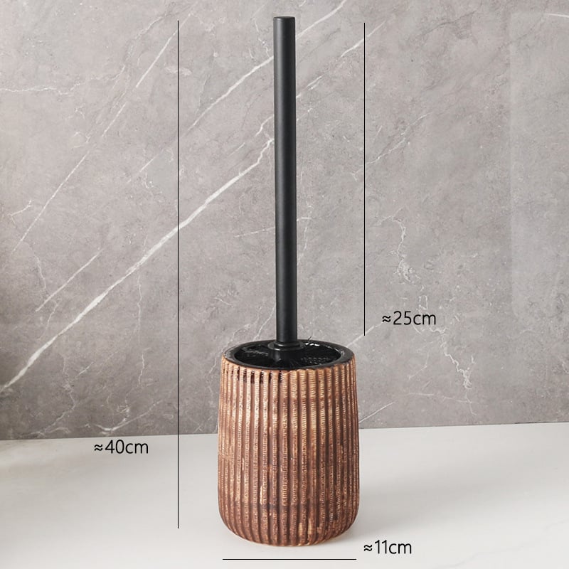 Toaletná kefka s dlhým držadlom, odnímateľnou hlavou a keramickou drenážnou základňou pre dôkladné čistenie