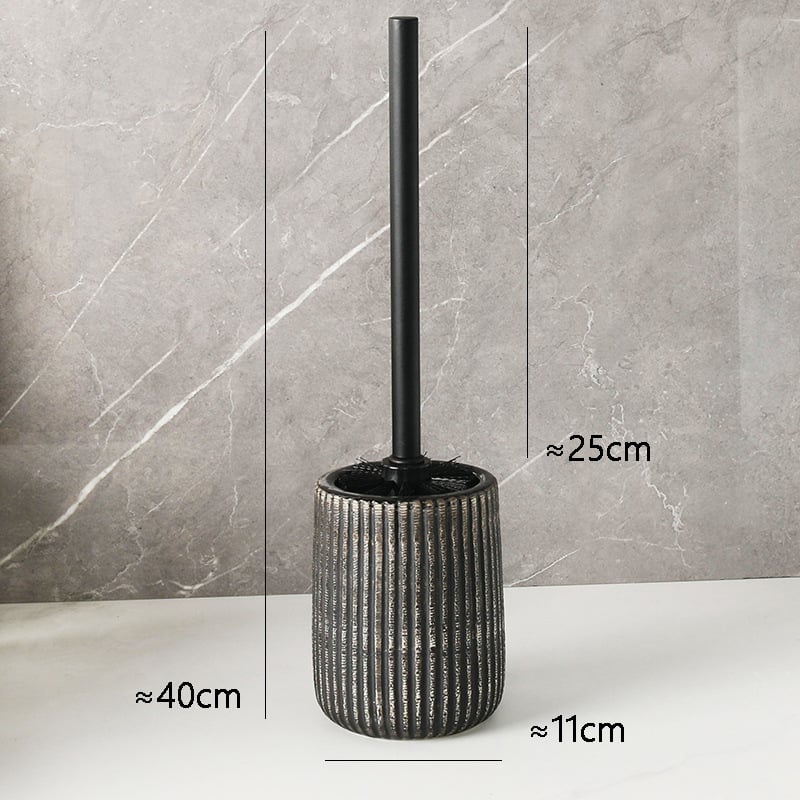 Toaletná kefka s dlhým držadlom, odnímateľnou hlavou a keramickou drenážnou základňou pre dôkladné čistenie