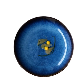 Porcelánový tanier s kiln-stylom, kreatívny plochý tanier pre domáce použitie a reštaurácie