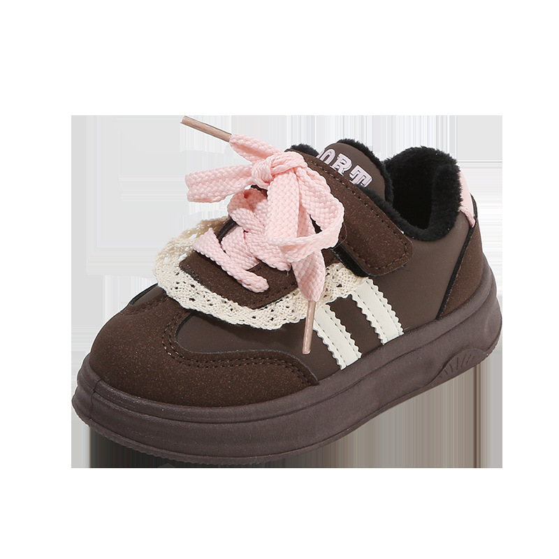 Adidași pentru copii cu Velcro, stil coreean, talpă groasă, partea superioară din piele artificială, talpă PVC, pentru 1–6 ani