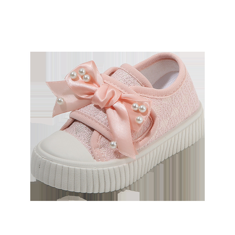 Dievčenské plátenné tenisky pre dievčatá, 1–6 rokov, nízky profil, zapínanie na suchý zips, priedušná gumová podrážka, štýl princezná