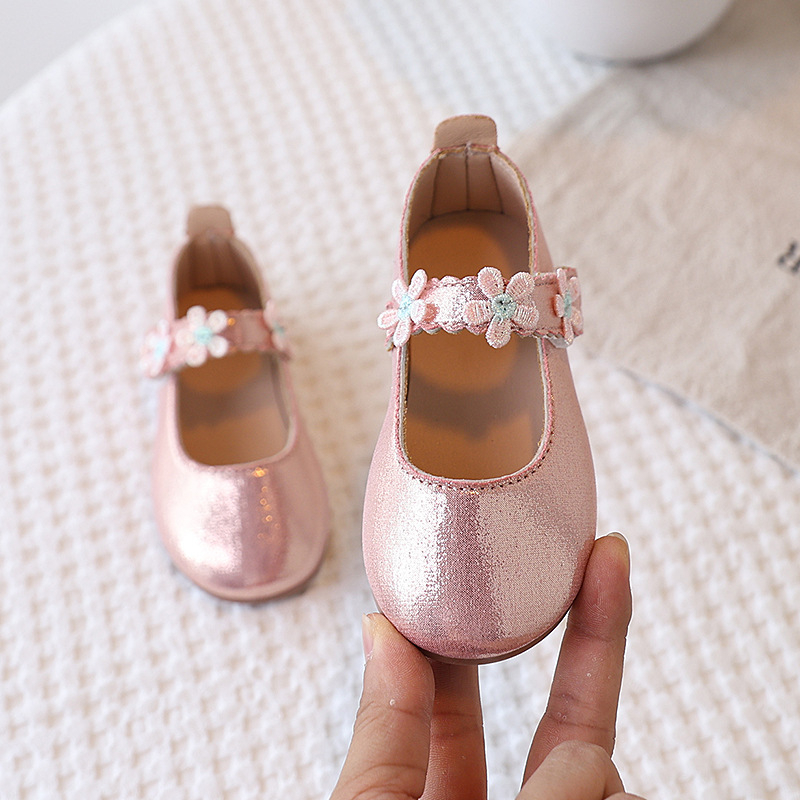 Dječje cipele za proljeće i jesen za djevojčice, loaferice s cvjetnim vezom, PU koža, kopča, niska potpetica, protuklizne, otporne