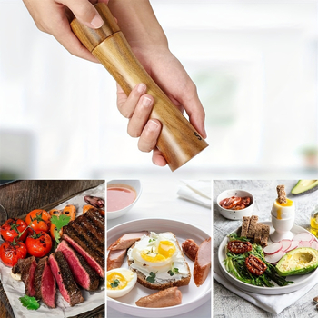 Μύλος πιπεριού και αλατιού - Ακακία ξύλο, χειροκίνητος, κεραμικός και ανθρακούχος χάλυβας πυρήνας