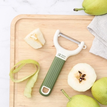 Kuchynský šúpač na zeleninu a ovocie, viacfunkčný, čepeľ 420J2 a rukoväť z TPR, moderný minimalistický dizajn