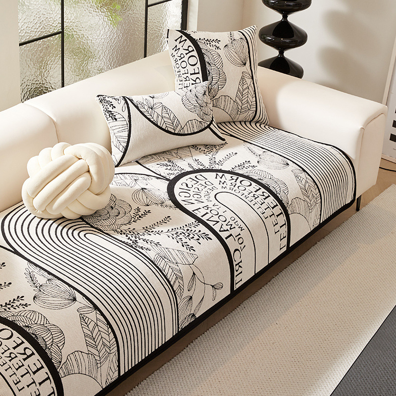 Μαξιλάρι καναπέ από Chenille, ριγέ σχέδιο, κατάλληλο για τρίθεσιο, μοντέρνο μινιμαλιστικό στυλ, προσαρμόσιμο