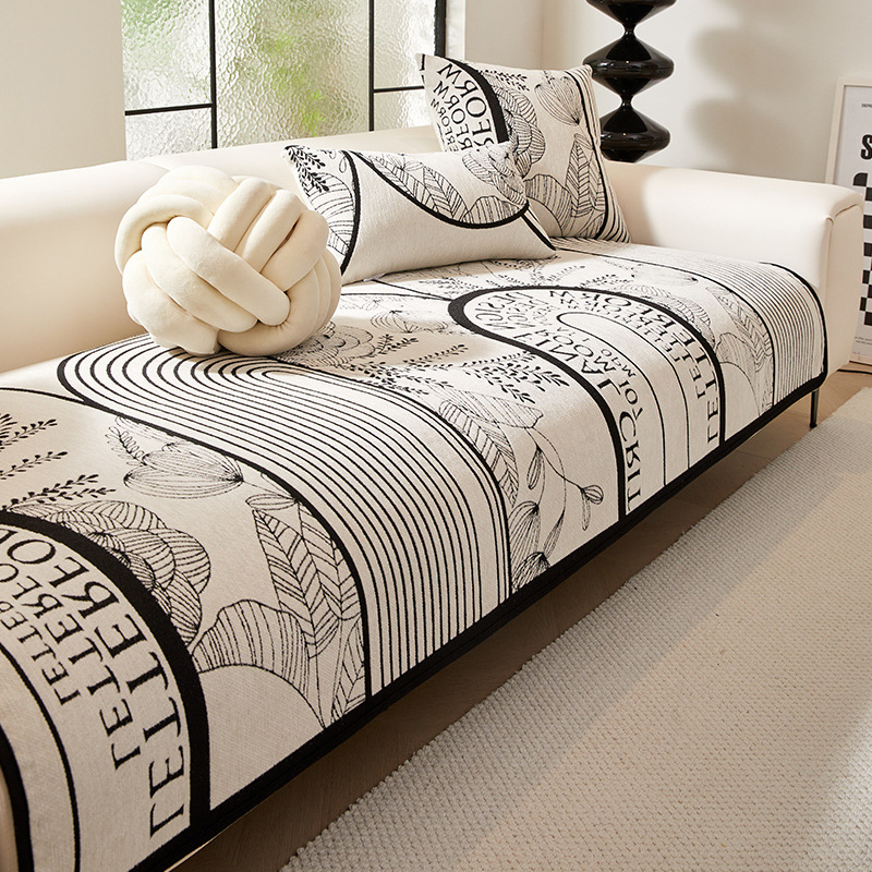 Μαξιλάρι καναπέ από Chenille, ριγέ σχέδιο, κατάλληλο για τρίθεσιο, μοντέρνο μινιμαλιστικό στυλ, προσαρμόσιμο