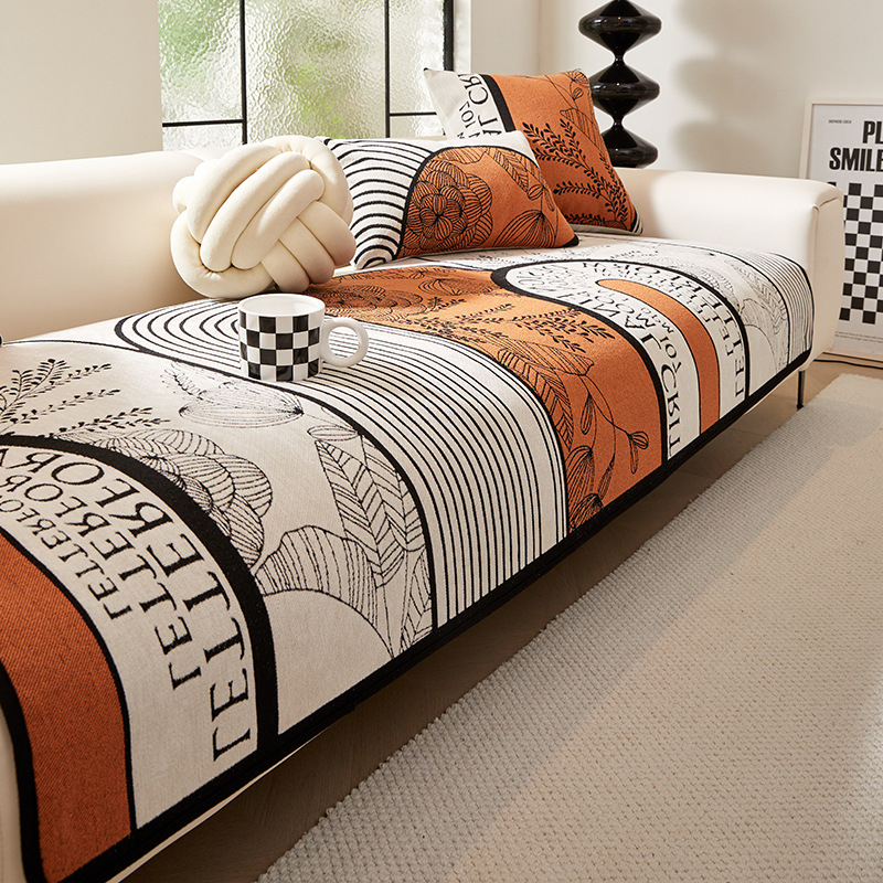 Μαξιλάρι καναπέ από Chenille, ριγέ σχέδιο, κατάλληλο για τρίθεσιο, μοντέρνο μινιμαλιστικό στυλ, προσαρμόσιμο