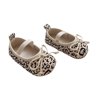 Cipele za bebe leopard uzorak, 3D žakard gornji dio, mekana potplat, elastična traka, za dob 12–36 mjeseci
