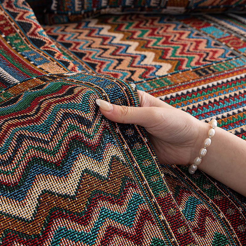 Πλήρες κάλυμμα καναπέ για πολυκαναπές, γεωμετρικό μοτίβο, ευρωπαϊκό-αμερικανικό στυλ, σχέδιο υφάσματος μαξιλαριών