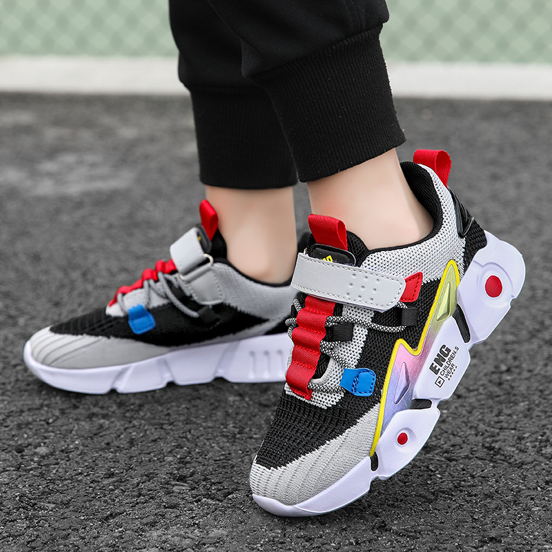 Uxke Djeca tenisice za trčanje s prozračnim mrežastim gornjim dijelom, Velcro zatvarač, protivklizna EVA potplata, Unisex, proljeće-jesen