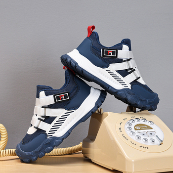 Pantofi de alergare pentru copii – respirabili, ușori, închidere Velcro, talpă antiderapantă, partea superioară din piele microfibră