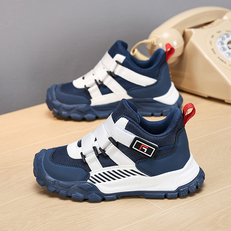 Pantofi de alergare pentru copii – respirabili, ușori, închidere Velcro, talpă antiderapantă, partea superioară din piele microfibră