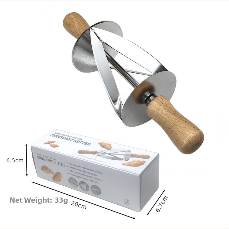 Croissant krájač z nehrdzavejúcej ocele s valcovou čepeľou, Značka: cemeja, Moderný minimalistický štýl, Sada 100 kusov