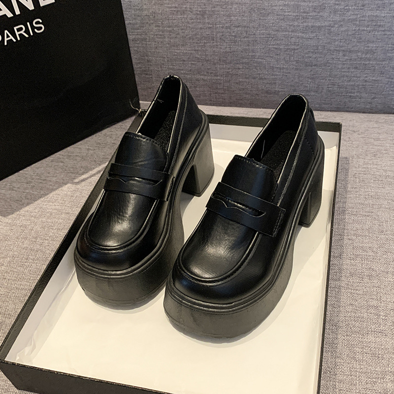 Ženske loafers s izuzetno visokim petom, okrugli vrh, PU gornji dio, PU uložak, gumeni potplat