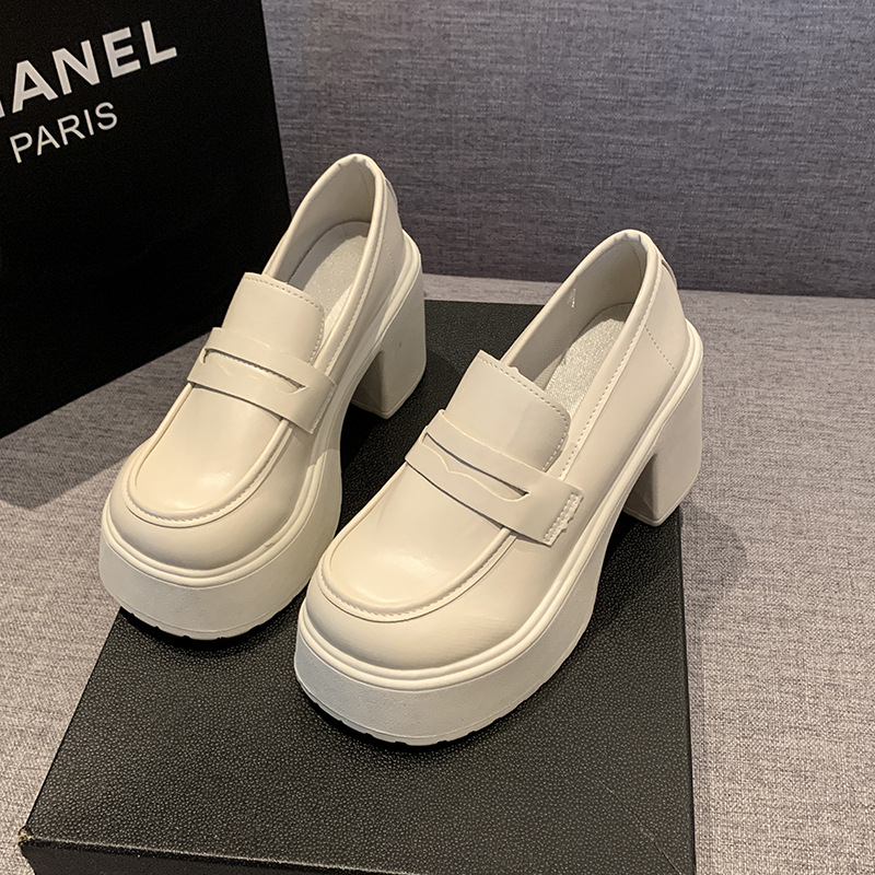 Ženske loafers s izuzetno visokim petom, okrugli vrh, PU gornji dio, PU uložak, gumeni potplat