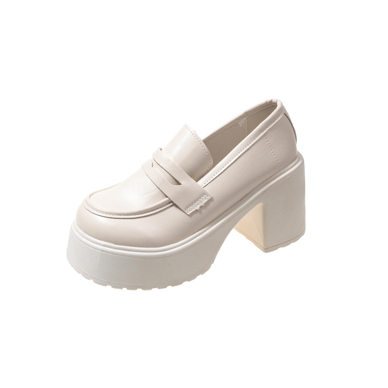 Ženske loafers s izuzetno visokim petom, okrugli vrh, PU gornji dio, PU uložak, gumeni potplat