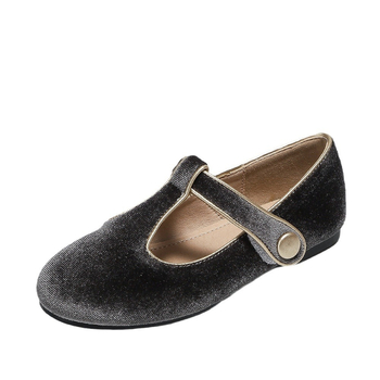 Pantofi pentru fete din microfibră, închidere Velcro, talpă din cauciuc antiaderentă, branț PU respirabil, guler jos, stil coreean, primăvara 2025