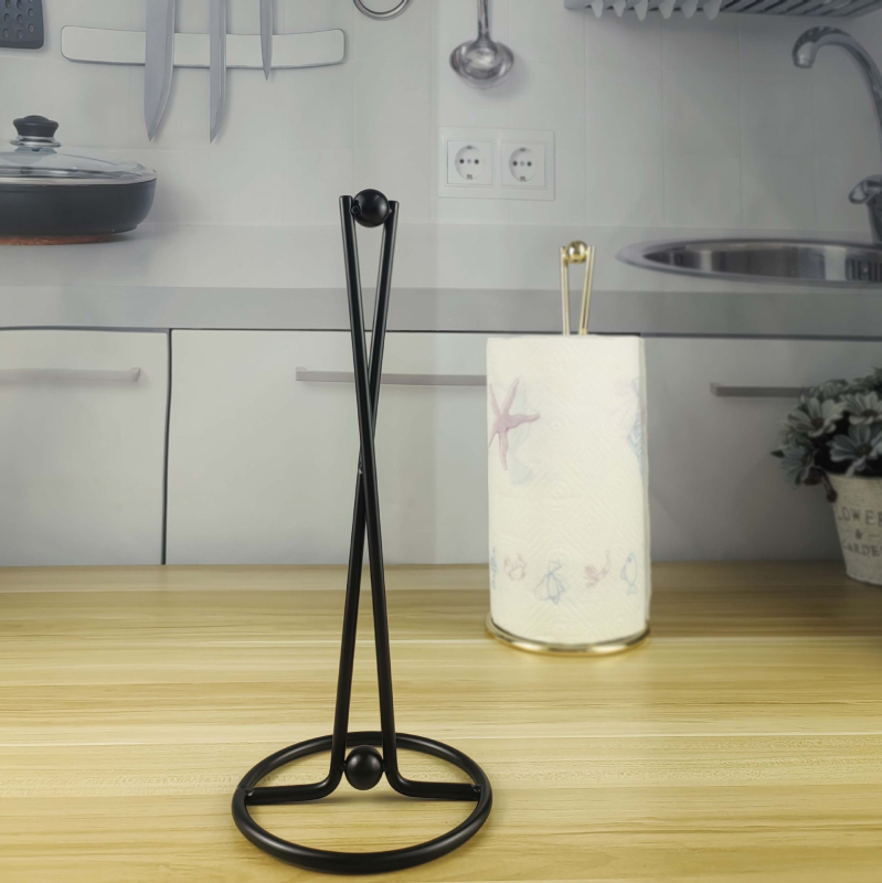 Držiak na papierové utierky, z železa, elektroplátovaný, guľatý tvar, moderný štýl