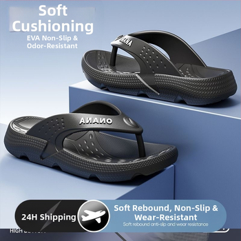 Pánske žabky, protišmykové, s otvoreným prstom, EVA vrchný a podrážka, hrubá injekčne tvarovaná podrážka, letná plážová obuv (Summer 2025)