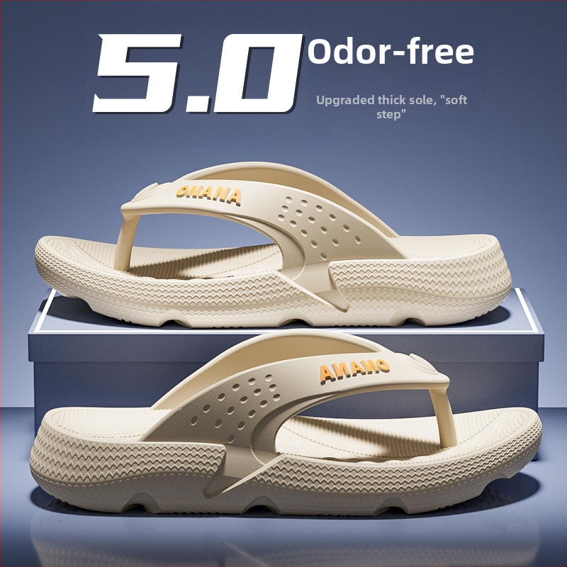 Pánske žabky, protišmykové, s otvoreným prstom, EVA vrchný a podrážka, hrubá injekčne tvarovaná podrážka, letná plážová obuv (Summer 2025)