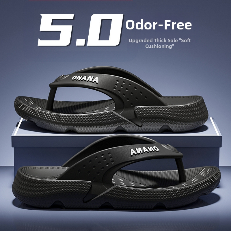Pánske žabky, protišmykové, s otvoreným prstom, EVA vrchný a podrážka, hrubá injekčne tvarovaná podrážka, letná plážová obuv (Summer 2025)