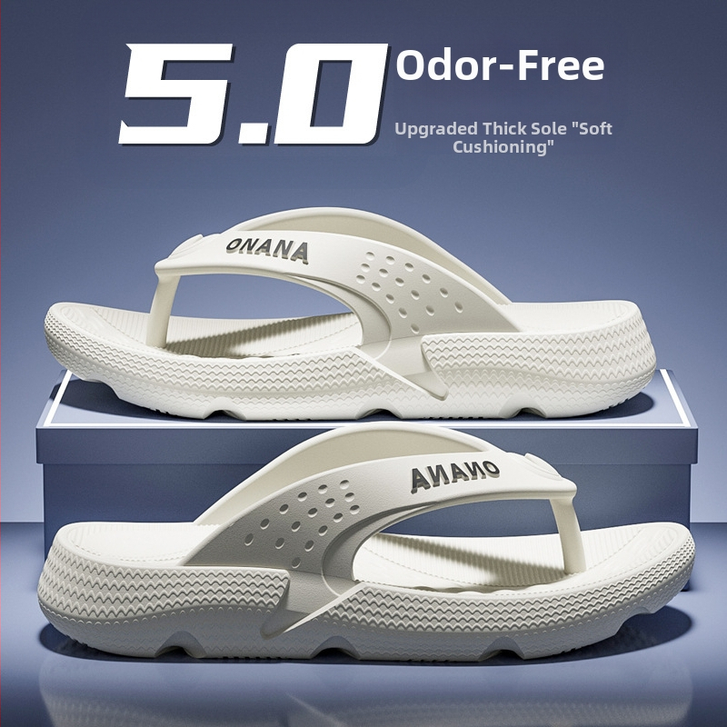 Pánske žabky, protišmykové, s otvoreným prstom, EVA vrchný a podrážka, hrubá injekčne tvarovaná podrážka, letná plážová obuv (Summer 2025)
