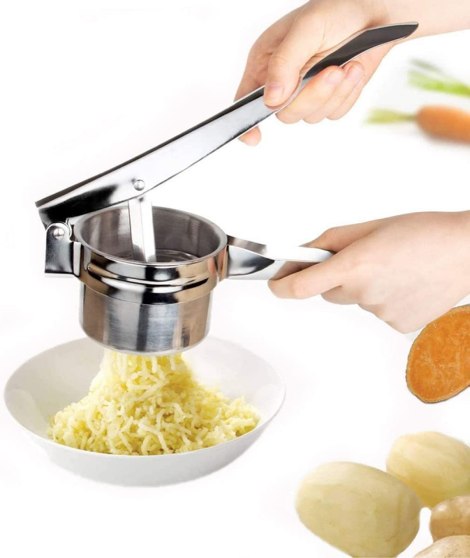Homefelt ručná lis na zemiaky z nerezu, s funkciou rozdrvenia a lisovania citróna