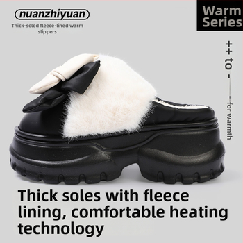 Naise mikrofiberist puuvillased sussid kunstliku karvase vooderduga, EVA talla, 6–8 cm konts, paks talla talveks siseruumides ja väljas kandmiseks.