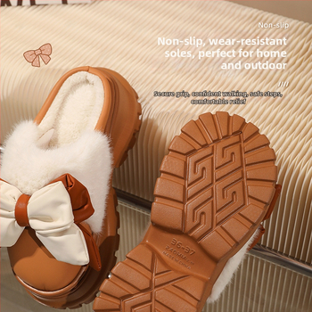 Naise mikrofiberist puuvillased sussid kunstliku karvase vooderduga, EVA talla, 6–8 cm konts, paks talla talveks siseruumides ja väljas kandmiseks.