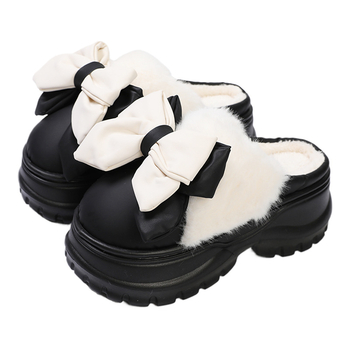 Naise mikrofiberist puuvillased sussid kunstliku karvase vooderduga, EVA talla, 6–8 cm konts, paks talla talveks siseruumides ja väljas kandmiseks.