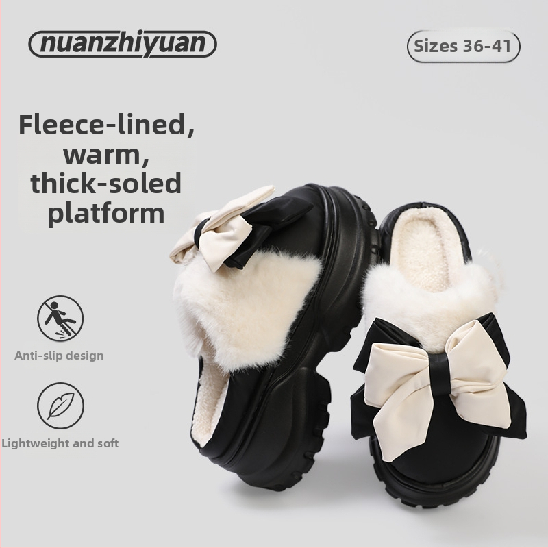 Naise mikrofiberist puuvillased sussid kunstliku karvase vooderduga, EVA talla, 6–8 cm konts, paks talla talveks siseruumides ja väljas kandmiseks.