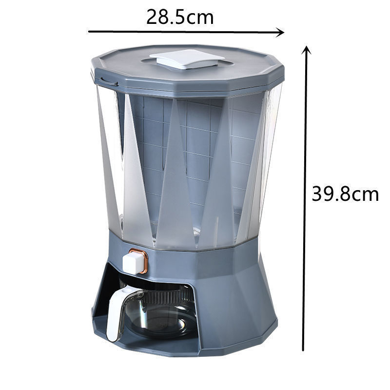 Otočný plastový zásobník na ryžu, uzatvárateľný, odolný voči vlhkosti a škodcom, s veľkým objemom