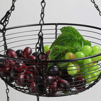 Καλάθι φρούτων από σφυρήλατο σίδηρο σε ευρωπαϊκό στυλ, τριών επιπέδων αποσπώμενο, για οικιακή χρήση (Κατηγορία: Καλάθι φρούτων; Μάρκα: Victory comes.; Στυλ: Απλό; Μοτίβο: Μονόχρωμο)