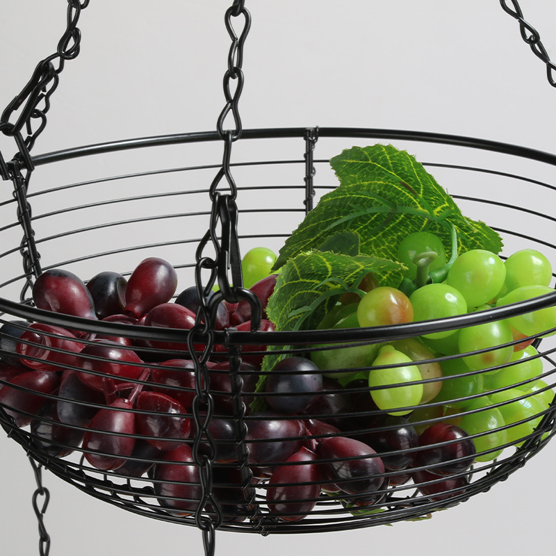 Καλάθι φρούτων από σφυρήλατο σίδηρο σε ευρωπαϊκό στυλ, τριών επιπέδων αποσπώμενο, για οικιακή χρήση (Κατηγορία: Καλάθι φρούτων; Μάρκα: Victory comes.; Στυλ: Απλό; Μοτίβο: Μονόχρωμο)