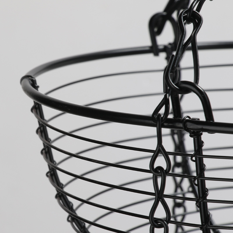 Καλάθι φρούτων από σφυρήλατο σίδηρο σε ευρωπαϊκό στυλ, τριών επιπέδων αποσπώμενο, για οικιακή χρήση (Κατηγορία: Καλάθι φρούτων; Μάρκα: Victory comes.; Στυλ: Απλό; Μοτίβο: Μονόχρωμο)