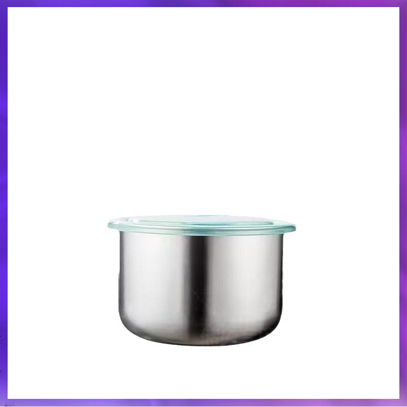 Nerezová oceľová okrúhla krisper dóza s poklopom, 1–2 L, vhodná do mikrovlnky