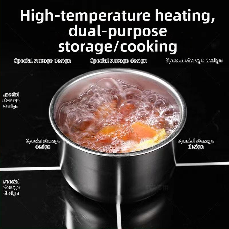 Nerezová oceľová okrúhla krisper dóza s poklopom, 1–2 L, vhodná do mikrovlnky