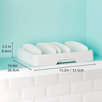 Kuchynský organizér zo dreva/bambusu na taniere a príbory s priehradkami a viečkom