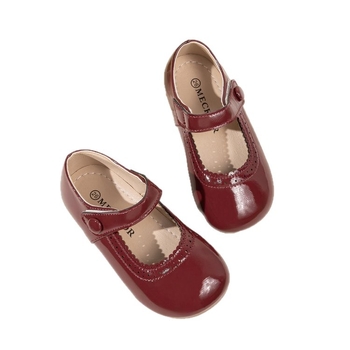 Dječje cipele od umjetne kože za djevojčice, s Velcro zatvaračem, gumom na potplatu, prozračne i protiv klizanja