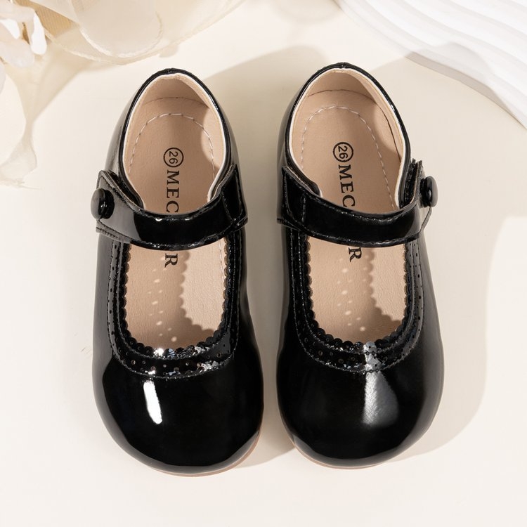 Dječje cipele od umjetne kože za djevojčice, s Velcro zatvaračem, gumom na potplatu, prozračne i protiv klizanja