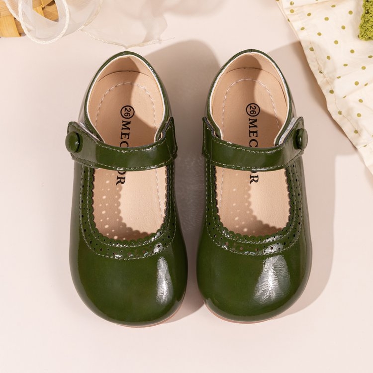 Dječje cipele od umjetne kože za djevojčice, s Velcro zatvaračem, gumom na potplatu, prozračne i protiv klizanja