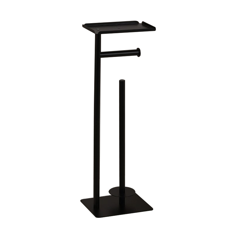 BBL držiak toaletného papiera z nehrdzavejúcej ocele, podlahový s vertikálnou tyčou, montáž bez vŕtania, moderný minimalistický štýl