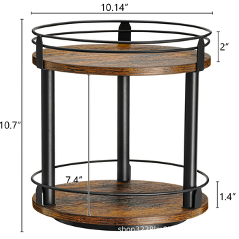 Dvostruki okretni drveni stalak za začine i stakene posude u kuhinji