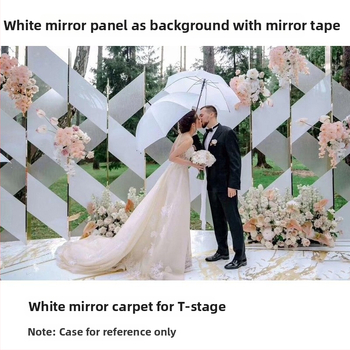 Dvojstranný zrkadlový koberec pre svadobnú scénu – Materiál: Plast; Štýl: Svadba; Kategória: Koberec; Produktová kategória: Rekvizity na usporiadanie scény