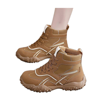 Moteriški batai su stora platforma retro Martin stiliui – PU viršus, vidutinio blauzdos ilgio, apvalus pirštas, priekinis raištis, 3 cm aukštyn pakėlimas